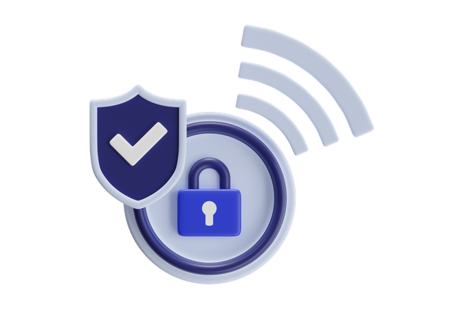 Lock Network Protection  3D Icon