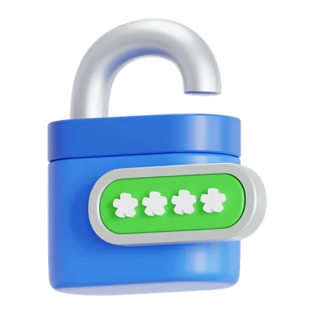 Lock open with password  3D Icon