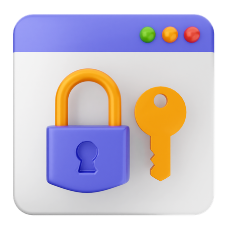 南京錠のセキュリティウェブサイト  3D Icon
