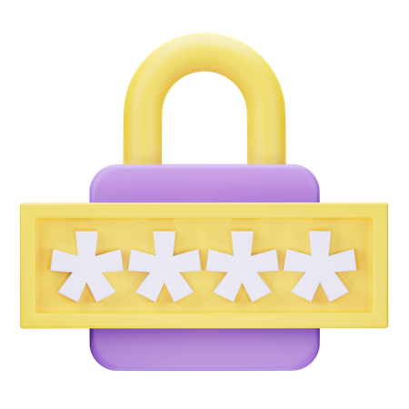 Lock Password  3D Icon