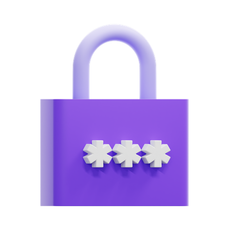 Lock Password  3D Icon