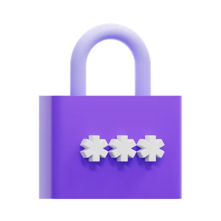 Lock Password  3D Icon