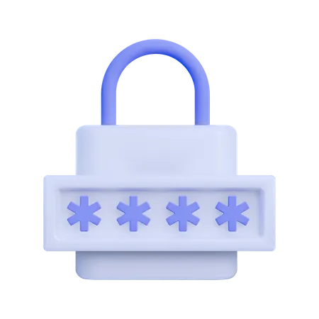 Lock Password  3D Illustration