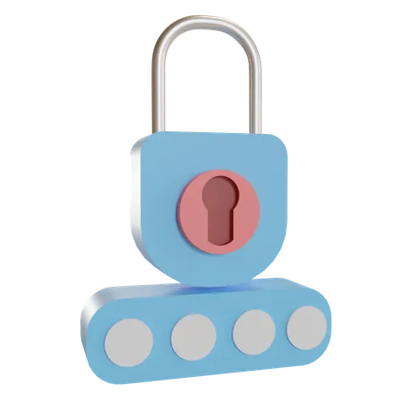 Lock Password  3D Illustration