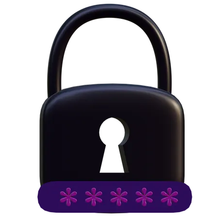 Lock Password  3D Illustration