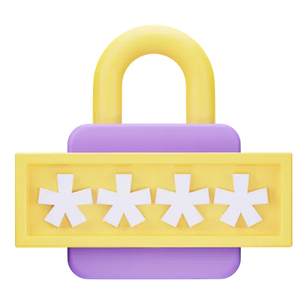Lock Password 3 D Illustration 3D Icon