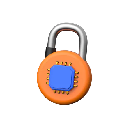 Lock Processor  3D Icon