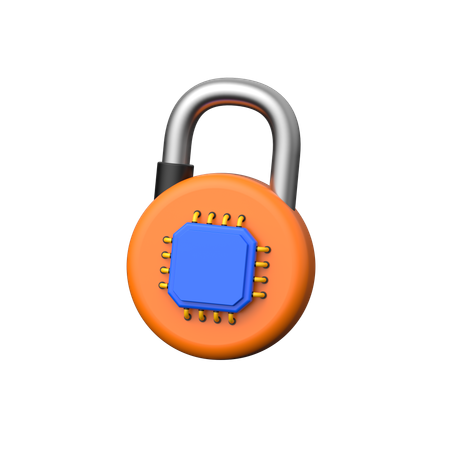 Lock Processor  3D Icon