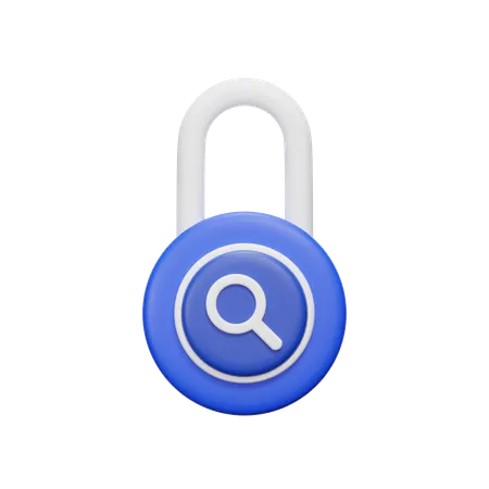 Lock Search  3D Icon