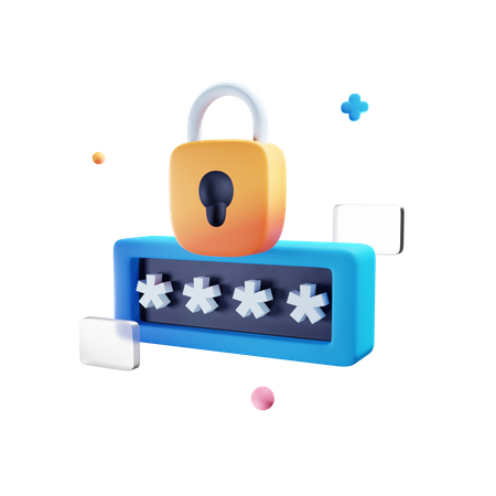 Lock Security 3D Illustration