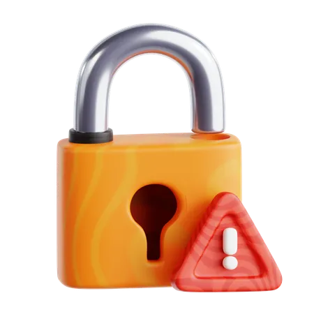Lock Security Warning  3D Icon