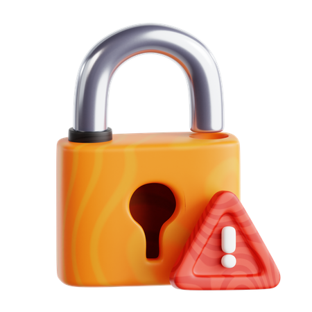 Lock Security Warning  3D Icon