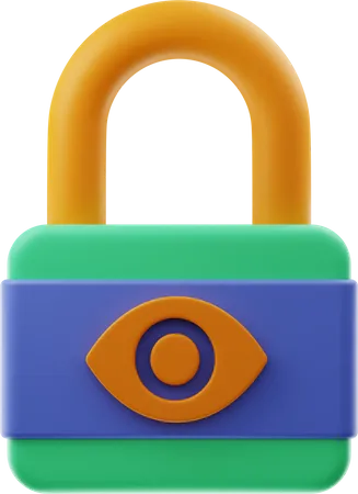 Lock Show Password  3D Illustration