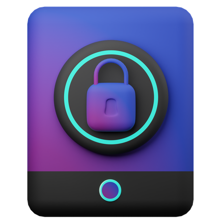 Lock Tablet  3D Illustration