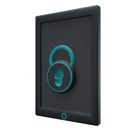 Lock Tablet  3D Illustration