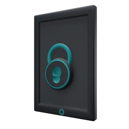 Lock Tablet  3D Illustration