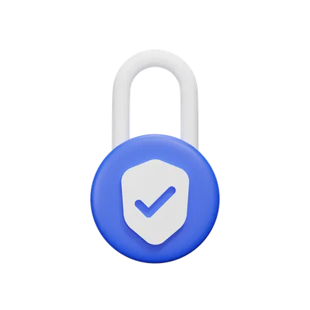 Lock Tick  3D Icon