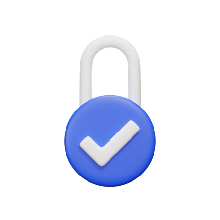 Lock Tick  3D Icon
