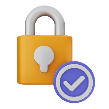 Lock Verification  3D Icon