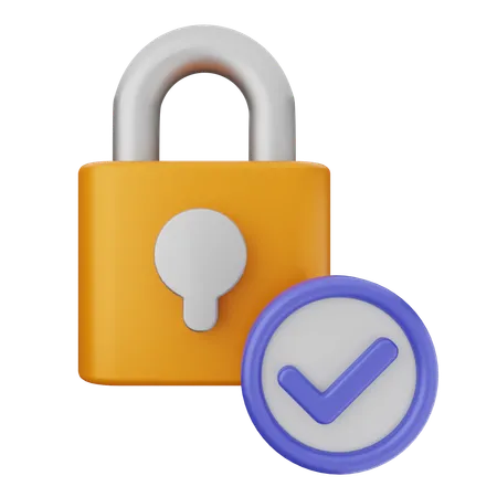 Lock Verification  3D Icon