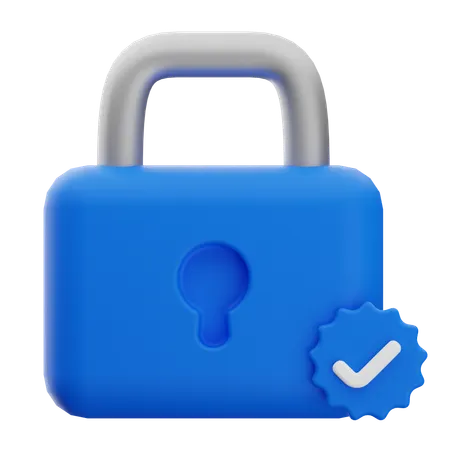 Lock Verified  3D Icon