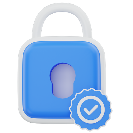 Lock Verified  3D Icon