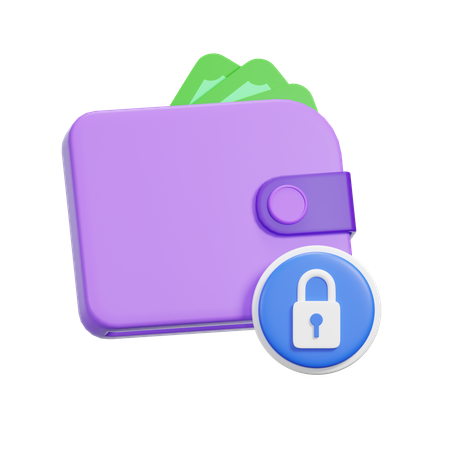 Lock Wallet  3D Icon