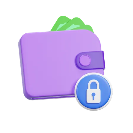 Lock Wallet  3D Icon