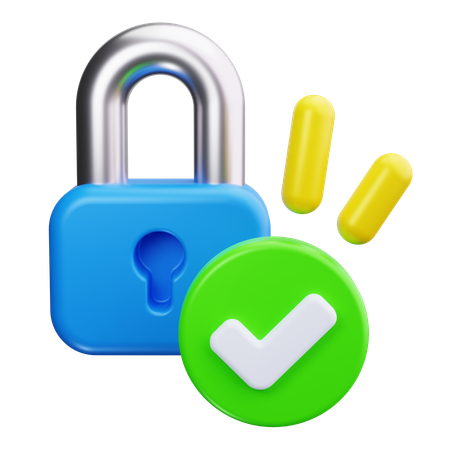 Lock With Check  3D Icon