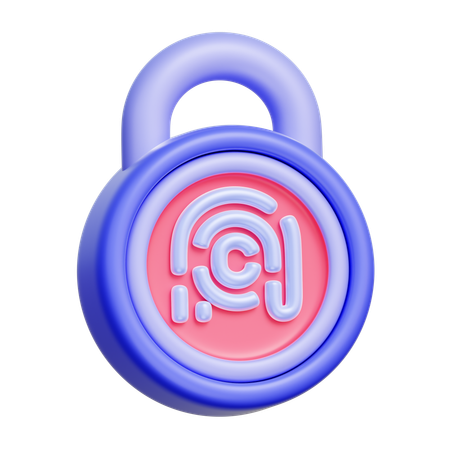 Lock with Fingerprint  3D Icon