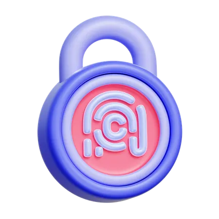 Lock with Fingerprint  3D Icon