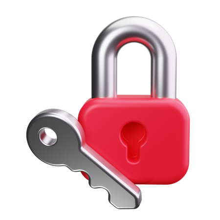 Lock With Key  3D Icon