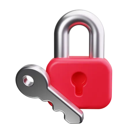 Lock With Key  3D Icon