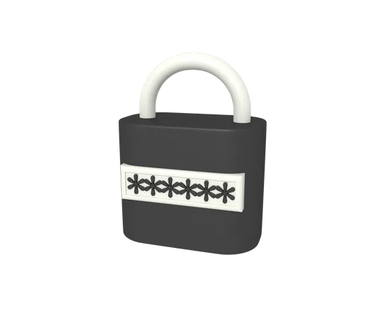 Lock With Password 3 D Illustration 3D Icon