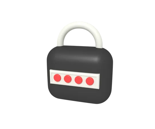 Lock with password 3D Icon