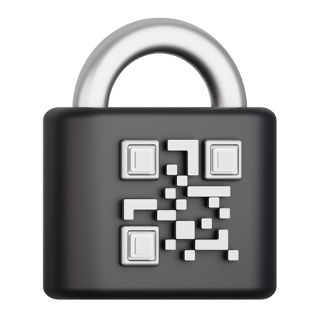Lock with qrcode  3D Icon