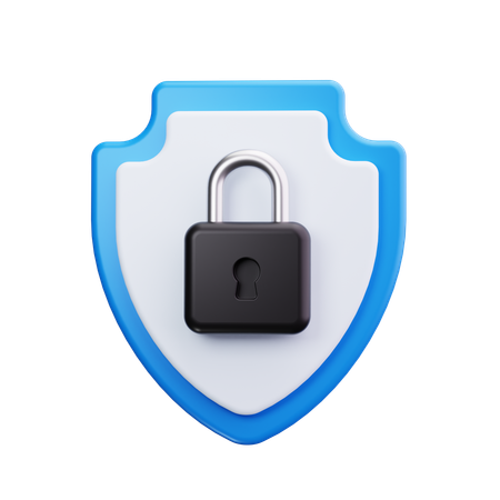 Lock With Shield  3D Icon