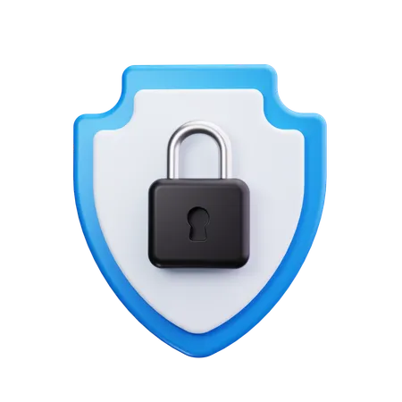 Lock With Shield  3D Icon