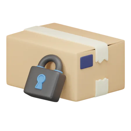 Locked Cardboard Box 3 D Icon 3D Icon