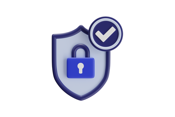 Locked Check Protection  3D Icon