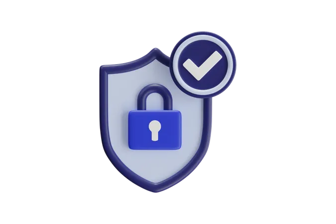 Locked Check Protection  3D Icon