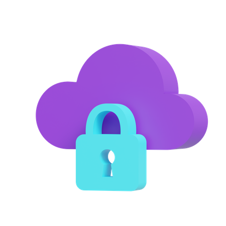 Locked Cloud  3D Icon