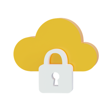 Locked Cloud  3D Icon