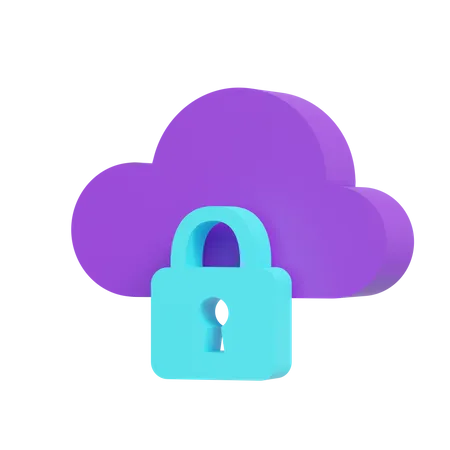 Locked Cloud 3D Icon