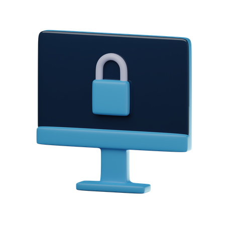 Locked Computer  3D Icon
