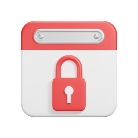 Locked Date  3D Icon