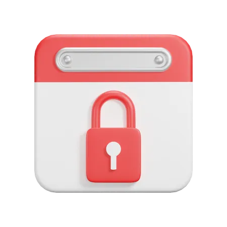 Locked Date  3D Icon