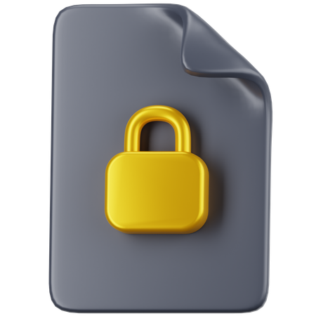 Locked Document  3D Icon