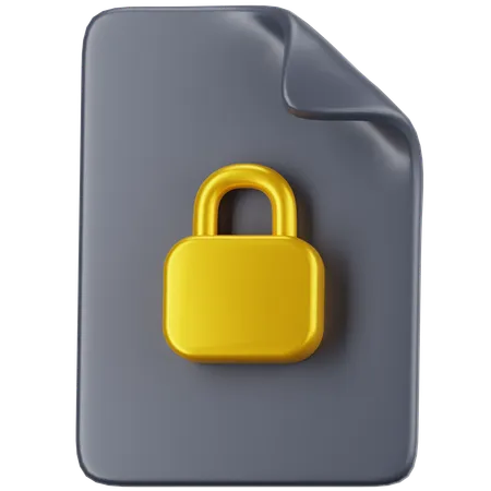 Locked Document  3D Icon