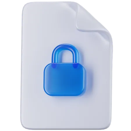 Locked Document  3D Icon